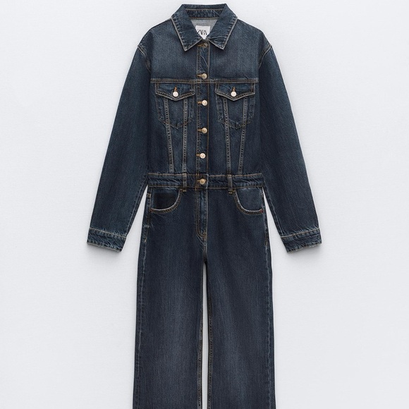 Zara Pants - Zara Indigo Denim Jumpsuit